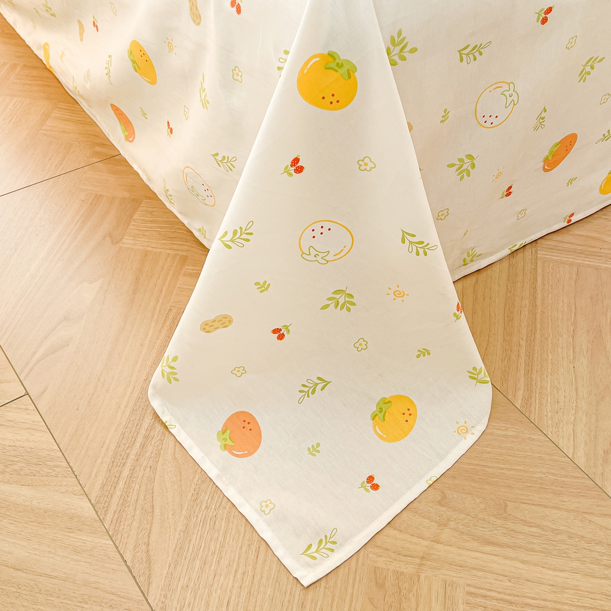 91家纺网 家纺一手货源 找家纺 珂博家纺 2026新款12868全棉纯棉小清新印花系列单床单床笠 好柿发生