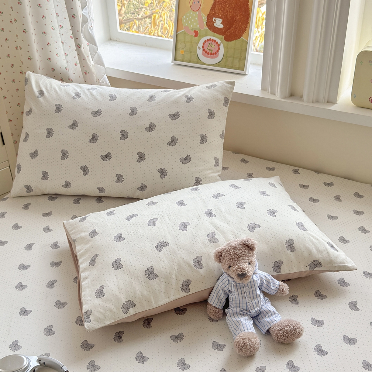 91家纺网 家纺一手货源 找家纺 沐芷 2026 【提供买家秀】古法水洗仿棉床笠席梦思床罩床垫防滑床套罩床笠三件套 巴黎甜心