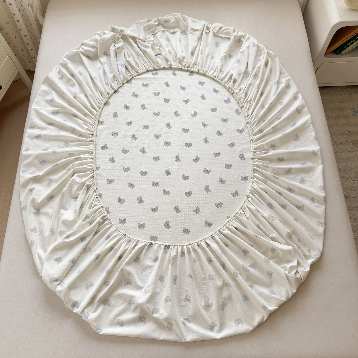 91家纺网 家纺一手货源 找家纺 沐芷 2026 【提供买家秀】古法水洗仿棉床笠席梦思床罩床垫防滑床套罩床笠三件套 巴黎甜心