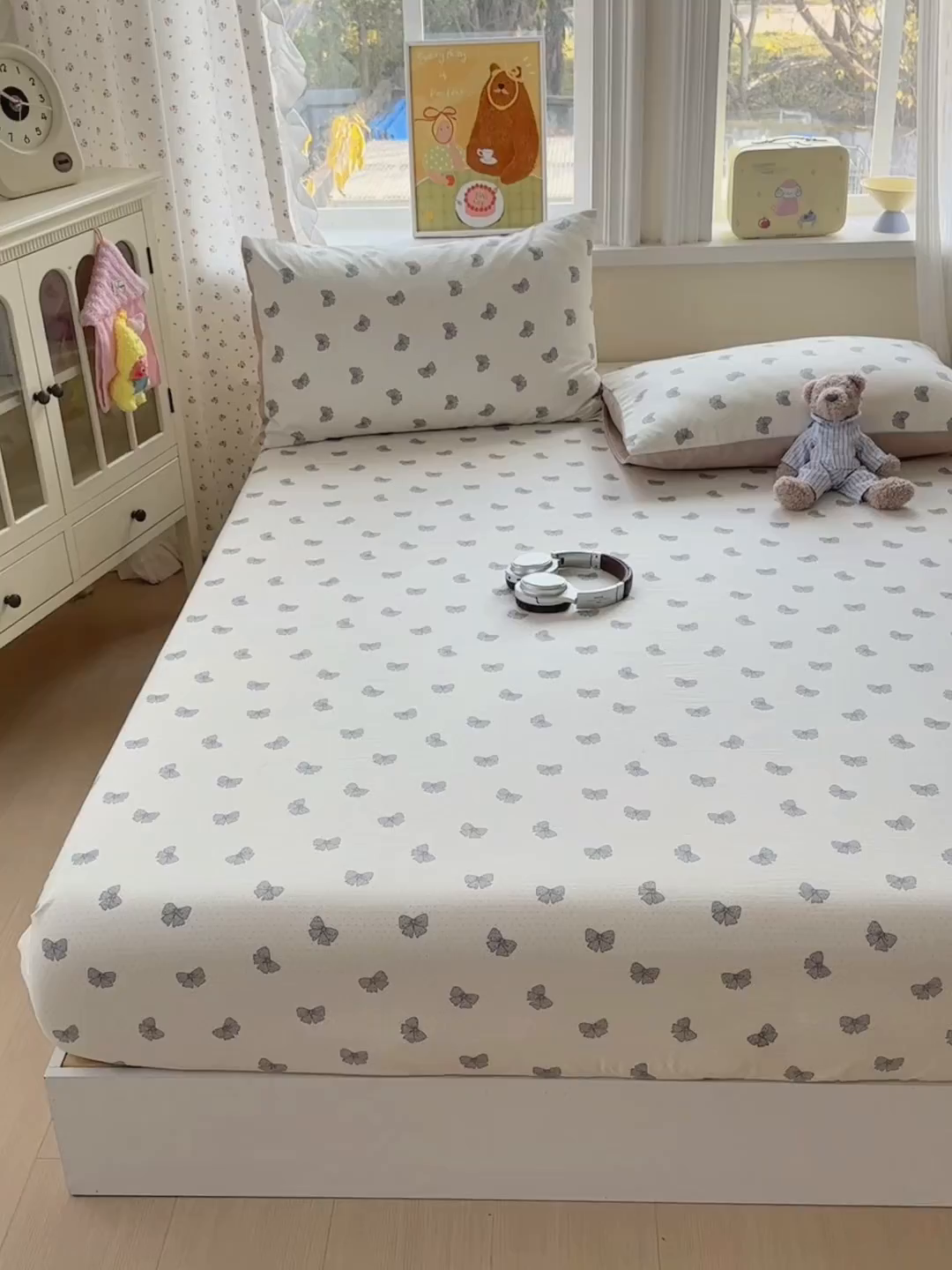 91家纺网 家纺一手货源 找家纺 沐芷 2026 【提供买家秀】古法水洗仿棉床笠席梦思床罩床垫防滑床套罩床笠三件套 巴黎甜心