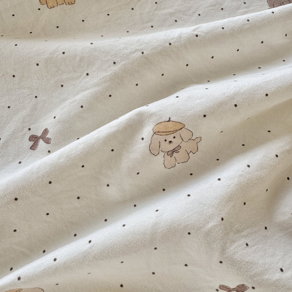 91家纺网 家纺一手货源 找家纺 沐芷 2026 【提供买家秀】古法水洗仿棉床笠席梦思床罩床垫防滑床套罩床笠三件套 波点汪语