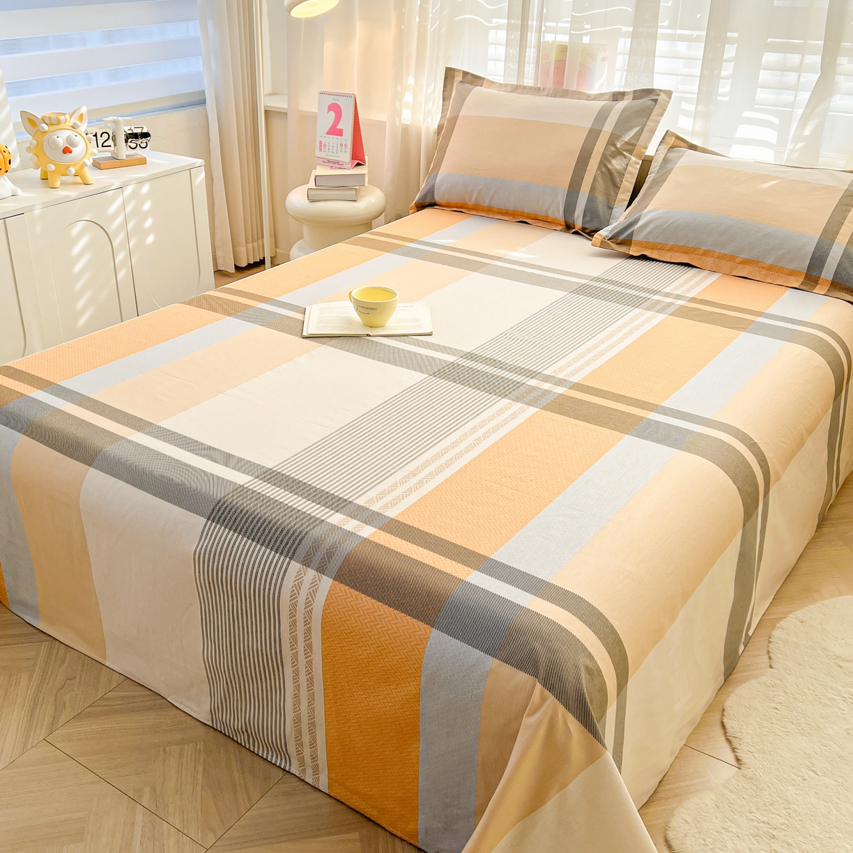 91家纺网 家纺一手货源 找家纺 珂博家纺 2026新款12868全棉纯棉小清新印花系列单床单床笠 曼塔罗