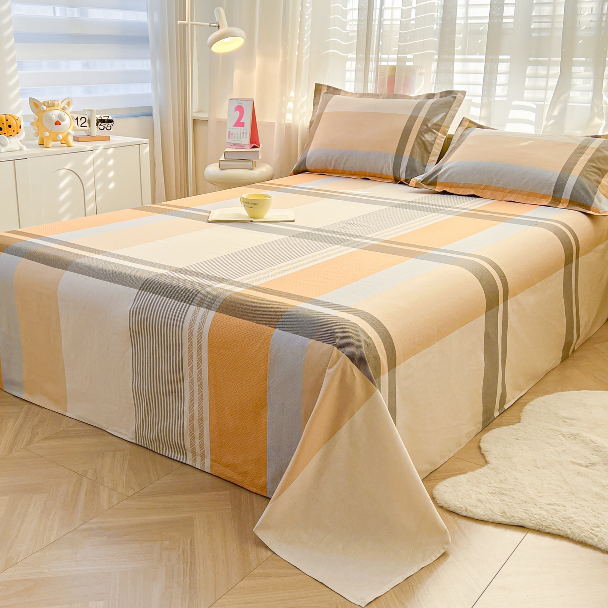 91家纺网 家纺一手货源 找家纺 珂博家纺 2026新款12868全棉纯棉小清新印花系列单床单床笠 曼塔罗