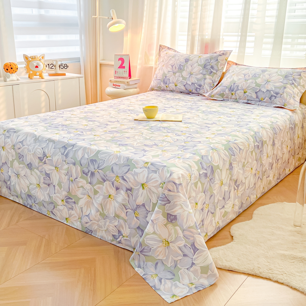 91家纺网 家纺一手货源 找家纺 珂博家纺 2026新款12868全棉纯棉小清新印花系列单床单床笠 梦里繁花