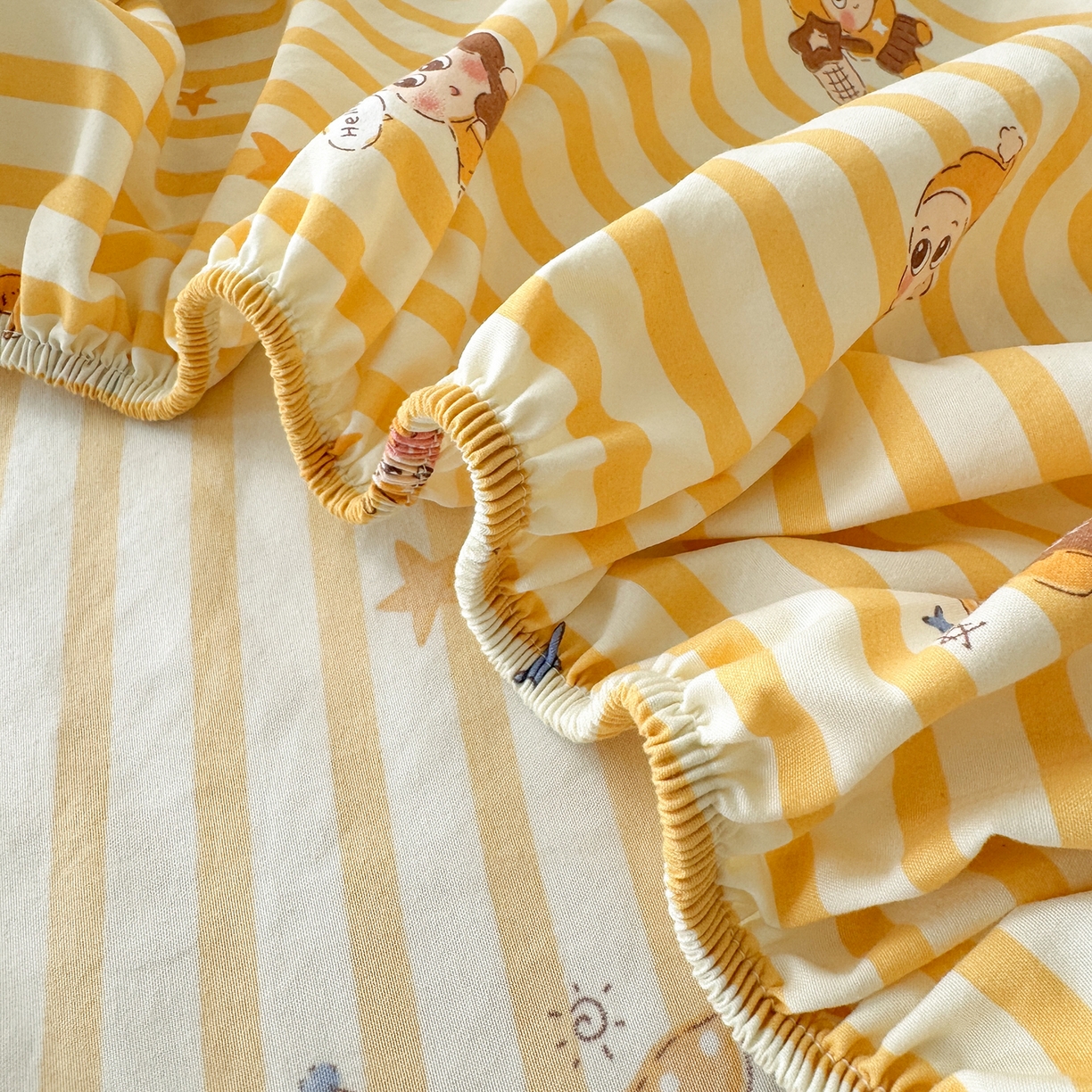 91家纺网 家纺一手货源 找家纺 沐芷 2026 【提供买家秀】古法水洗仿棉床笠席梦思床罩床垫防滑床套罩床笠三件套 星仔