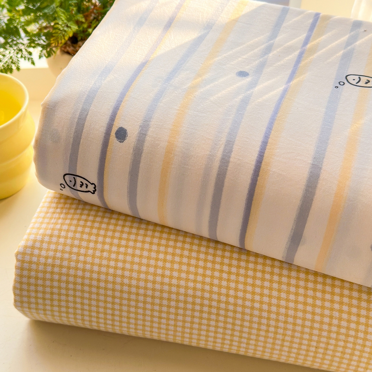 91家纺网 家纺一手货源 找家纺 沐芷 2026 【提供买家秀】古法水洗仿棉床笠席梦思床罩床垫防滑床套罩床笠三件套 组合图