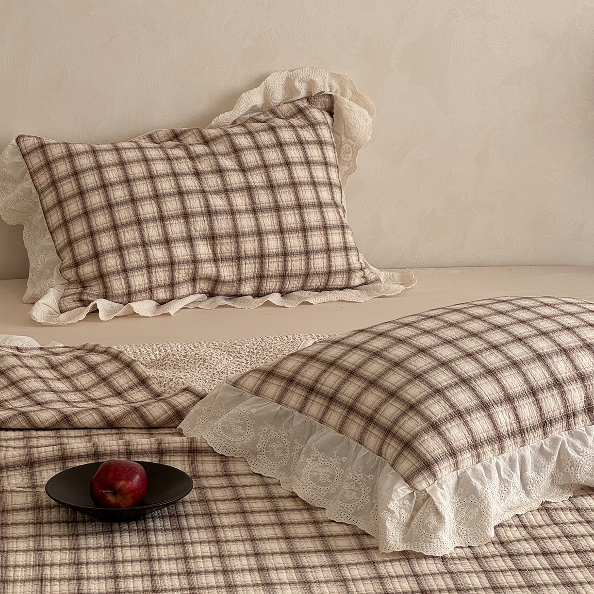 91家纺网 家纺一手货源 找家纺 床盖工厂店 2026新款法式复古花边款新疆棉花床盖四件套 米兰米