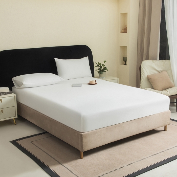 91家纺网 家纺一手货源 找家纺 （总）三悦四季 2026新款纯色亲肤磨毛防水床笠跨境直播爆款床笠三件套外贸可定制任意尺寸