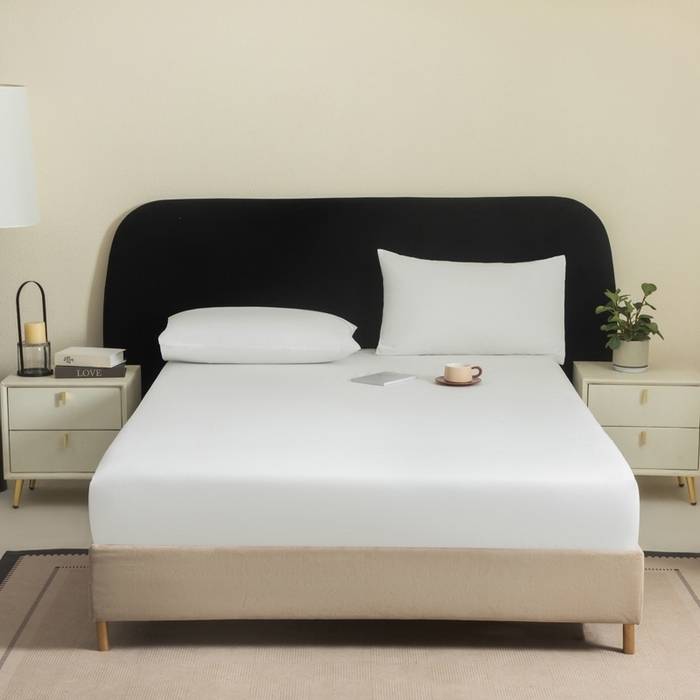 91家纺网 家纺一手货源 找家纺 （总）三悦四季 2026新款纯色亲肤磨毛防水床笠跨境直播爆款床笠三件套外贸可定制任意尺寸