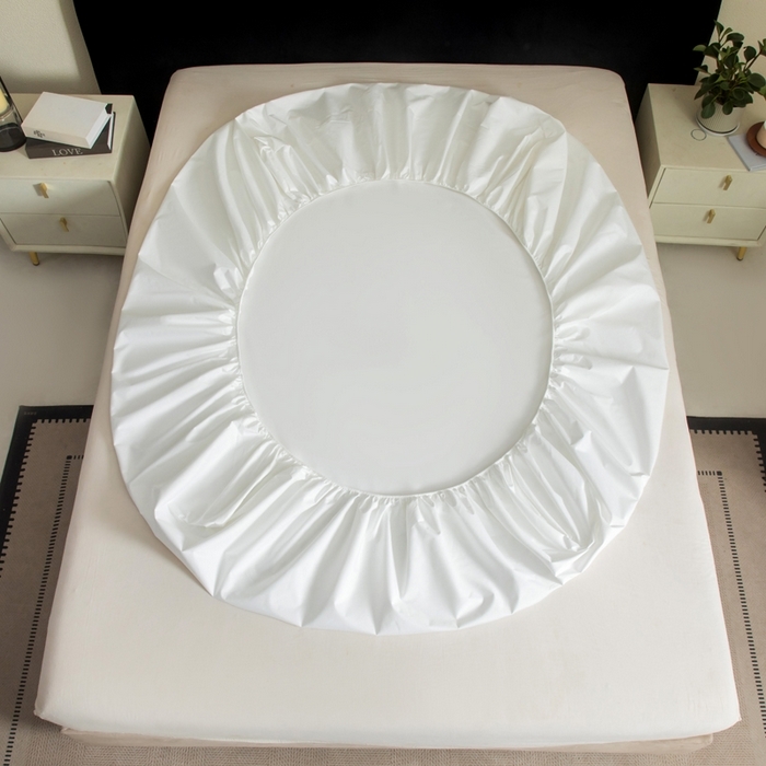 91家纺网 家纺一手货源 找家纺 （总）三悦四季 2026新款纯色亲肤磨毛防水床笠跨境直播爆款床笠三件套外贸可定制任意尺寸