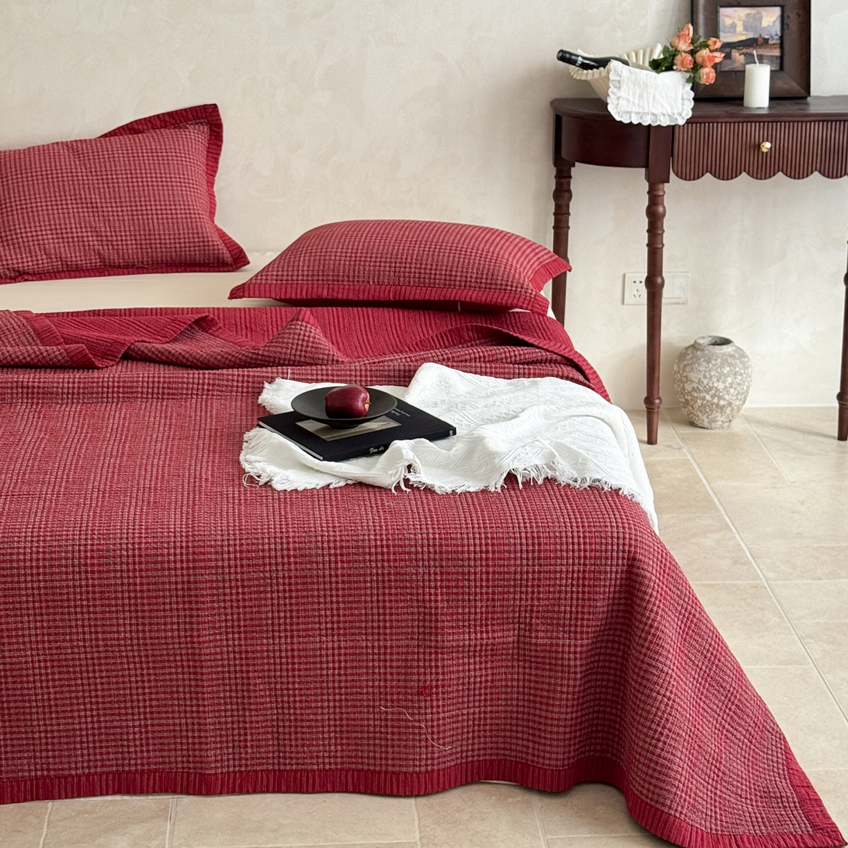 91家纺网 家纺一手货源 找家纺 （总）床盖工厂店 2026新款双面水洗全棉填充新疆棉花床盖四件套