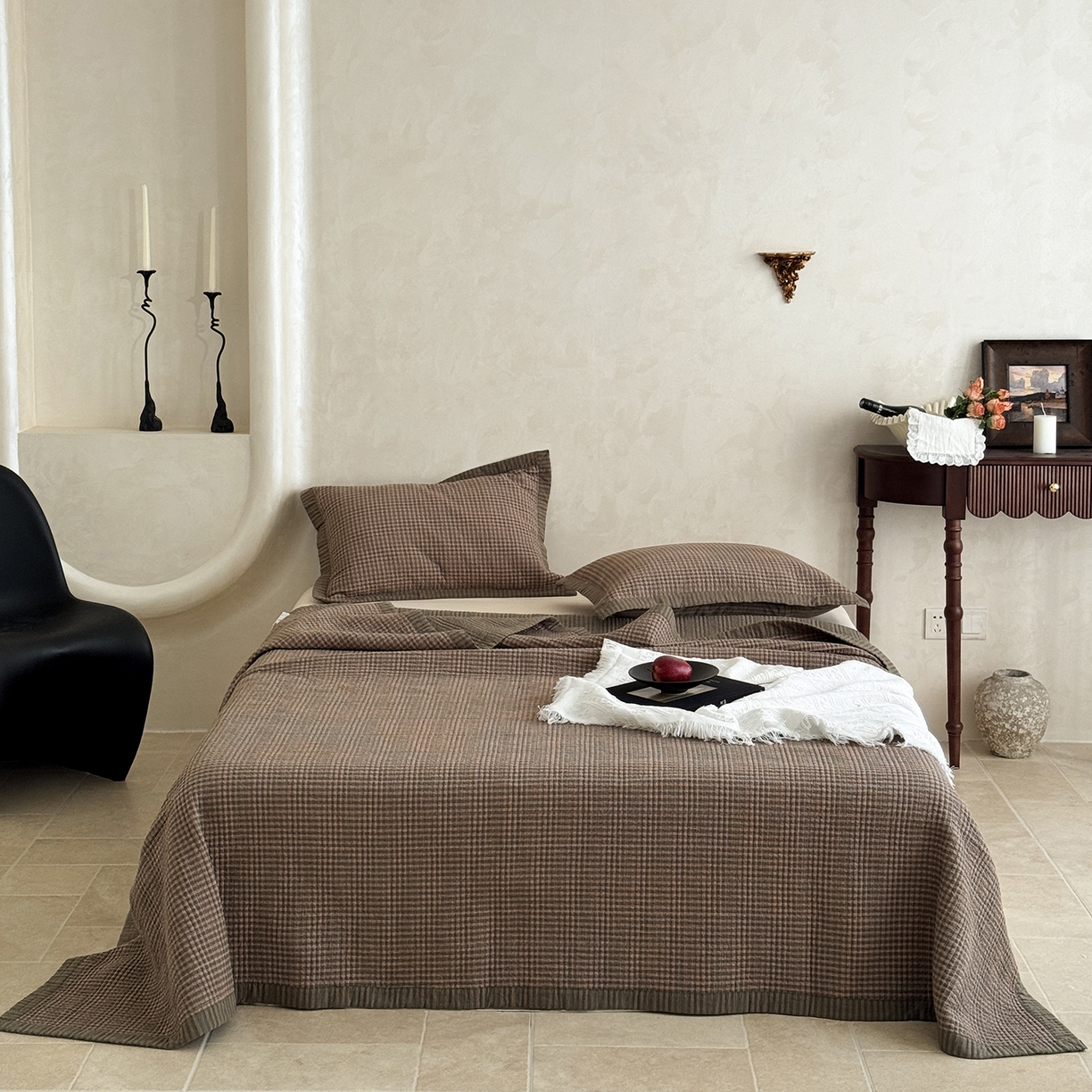 91家纺网 家纺一手货源 找家纺 床盖工厂店 2026新款双面水洗全棉填充新疆棉花床盖四件套 赫本绿