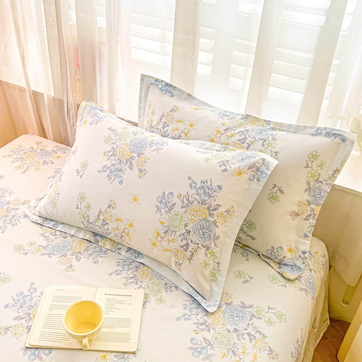 91家纺网 家纺一手货源 找家纺 （总）珂博家纺 2026新款12868全棉纯棉小清新印花系列枕套单件单枕套