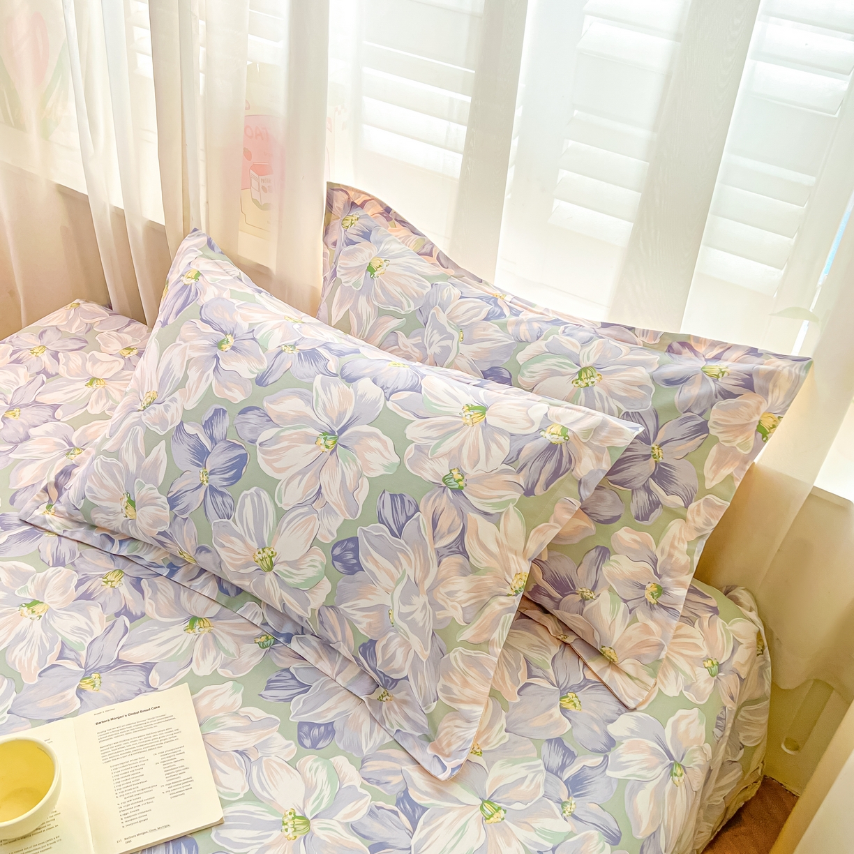 91家纺网 家纺一手货源 找家纺 （总）珂博家纺 2026新款12868全棉纯棉小清新印花系列枕套单件单枕套