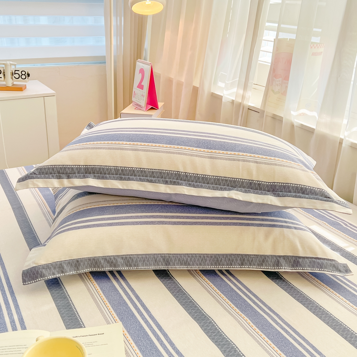 91家纺网 家纺一手货源 找家纺 （总）珂博家纺 2026新款12868全棉纯棉小清新印花系列枕套单件单枕套