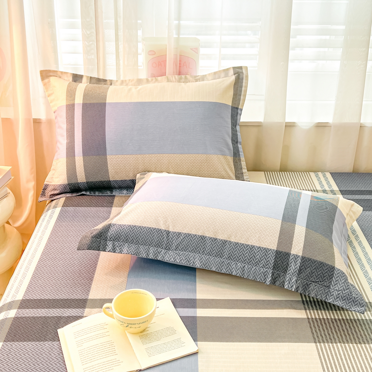 91家纺网 家纺一手货源 找家纺 珂博家纺 2026新款12868全棉纯棉小清新印花系列枕套单件单枕套 格调都市