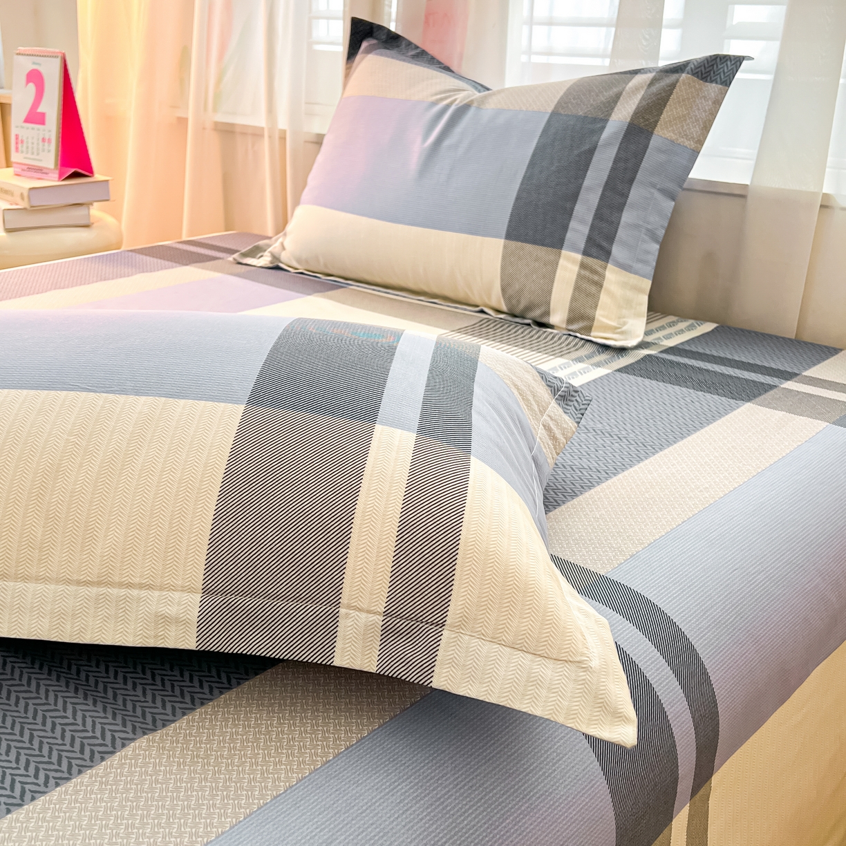 91家纺网 家纺一手货源 找家纺 珂博家纺 2026新款12868全棉纯棉小清新印花系列枕套单件单枕套 格调都市