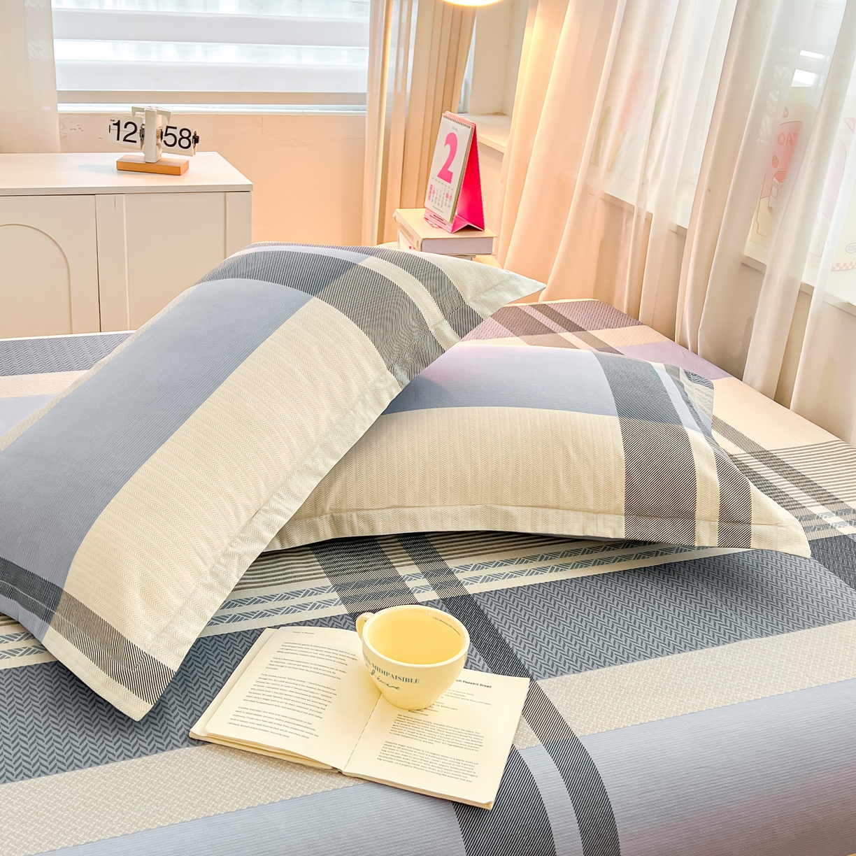 91家纺网 家纺一手货源 找家纺 珂博家纺 2026新款12868全棉纯棉小清新印花系列枕套单件单枕套 格调都市