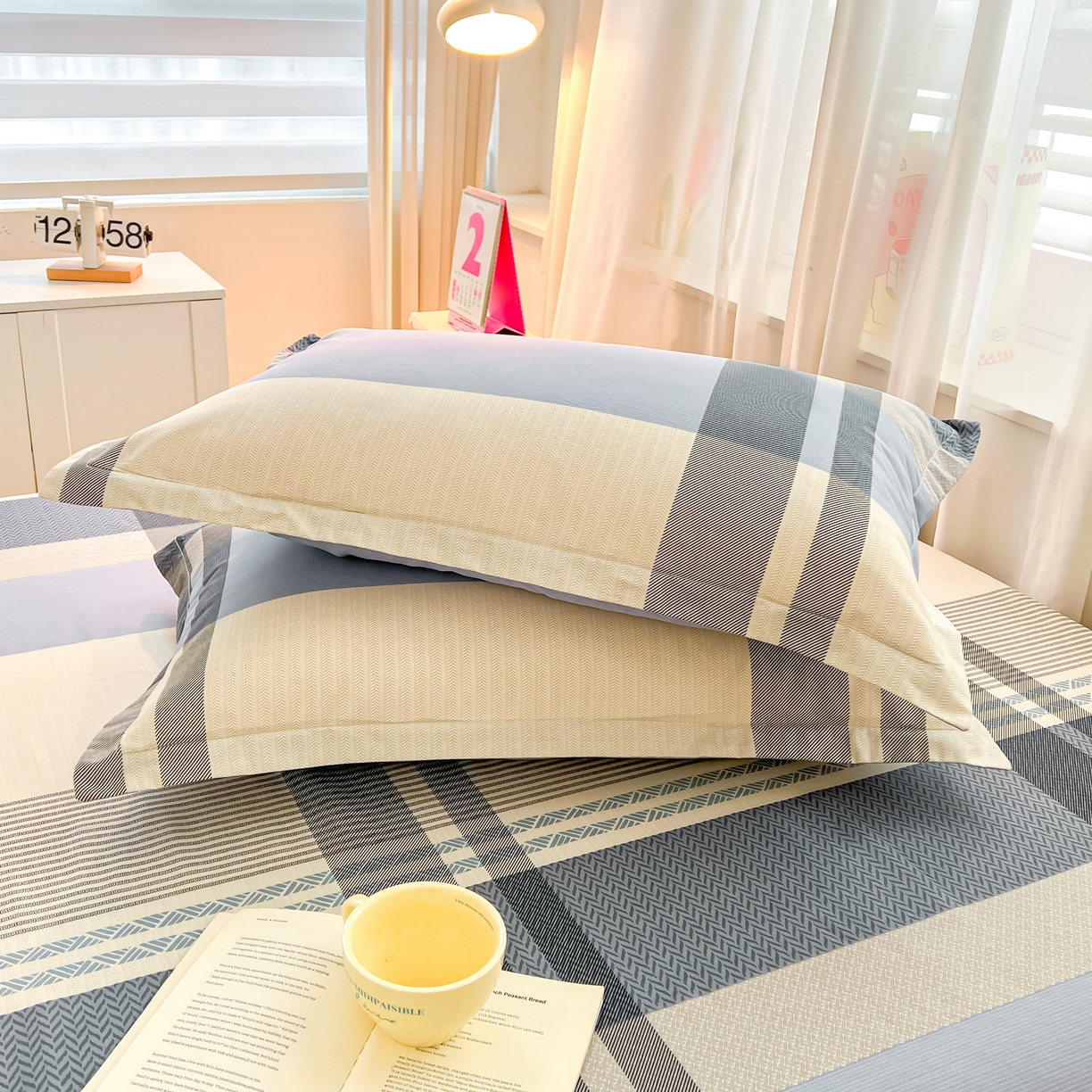 91家纺网 家纺一手货源 找家纺 珂博家纺 2026新款12868全棉纯棉小清新印花系列枕套单件单枕套 格调都市