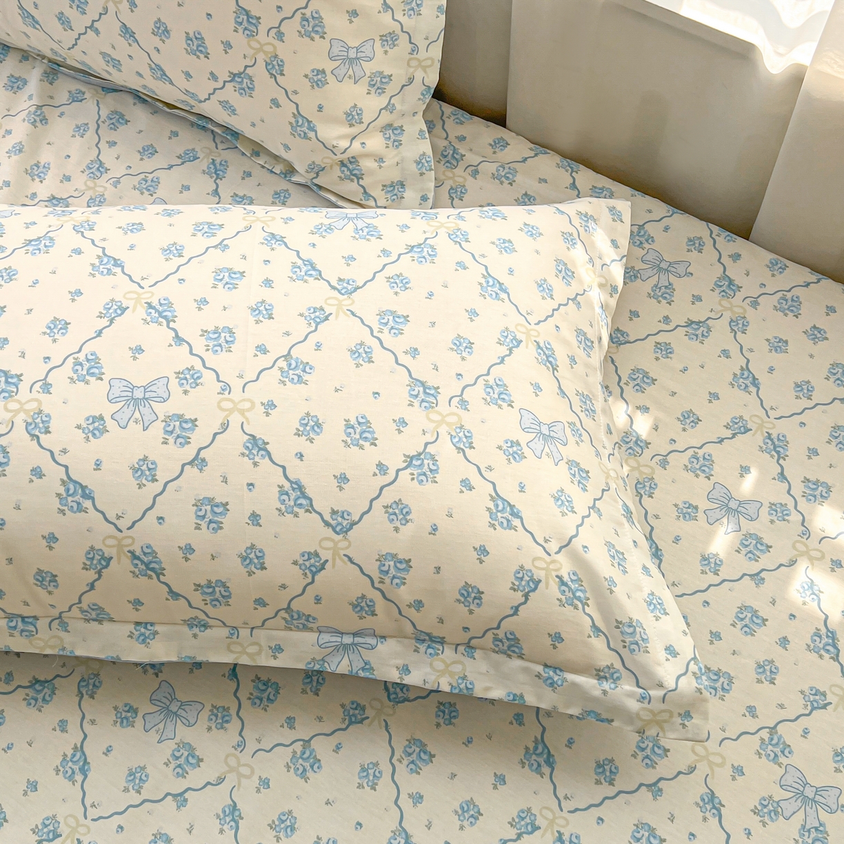 91家纺网 家纺一手货源 找家纺 珂博家纺 2026新款12868全棉纯棉小清新印花系列枕套单件单枕套 浪漫满屋