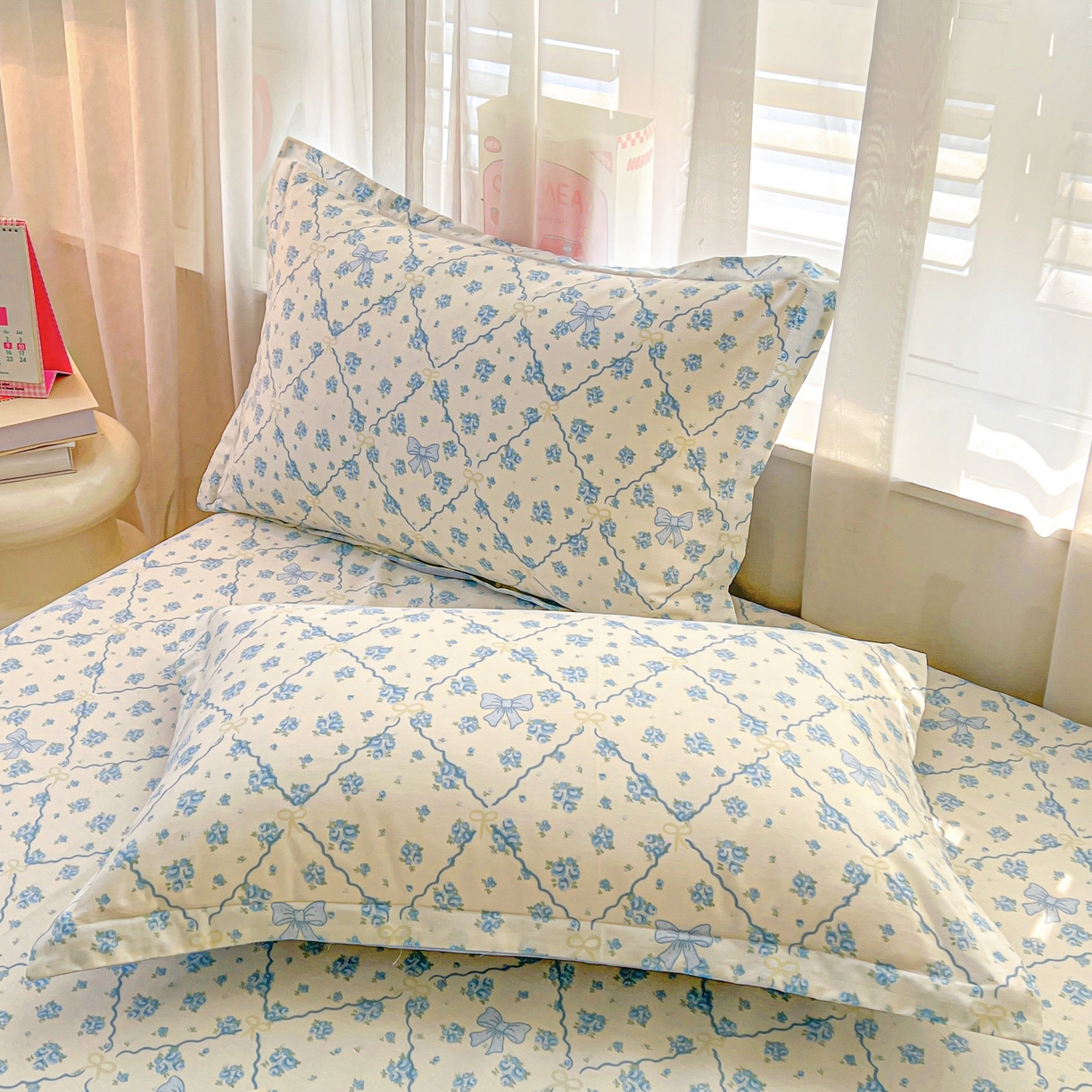 91家纺网 家纺一手货源 找家纺 珂博家纺 2026新款12868全棉纯棉小清新印花系列枕套单件单枕套 浪漫满屋