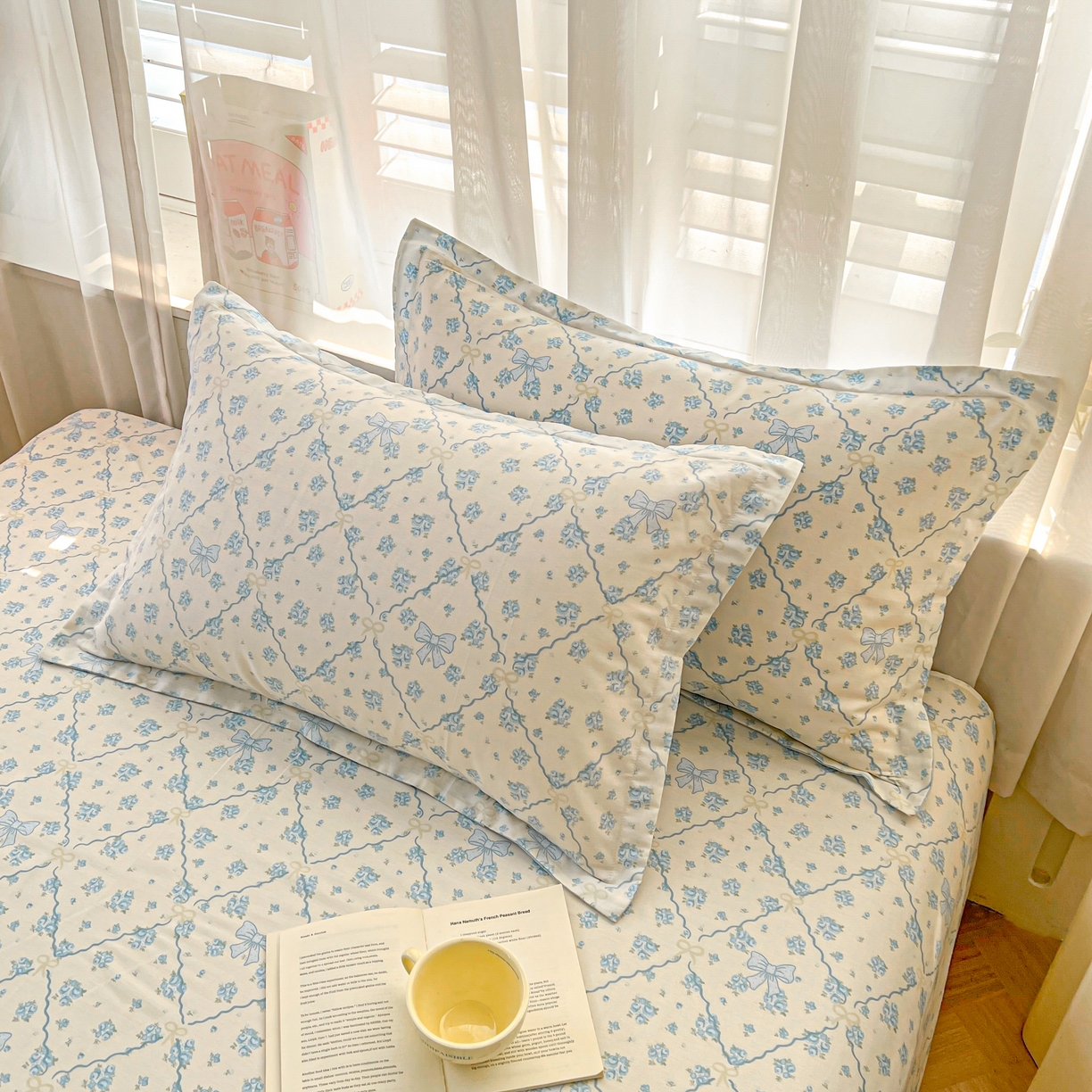 珂博家纺 2026新款12868全棉纯棉小清新印花系列枕套单件单枕套 浪漫满屋