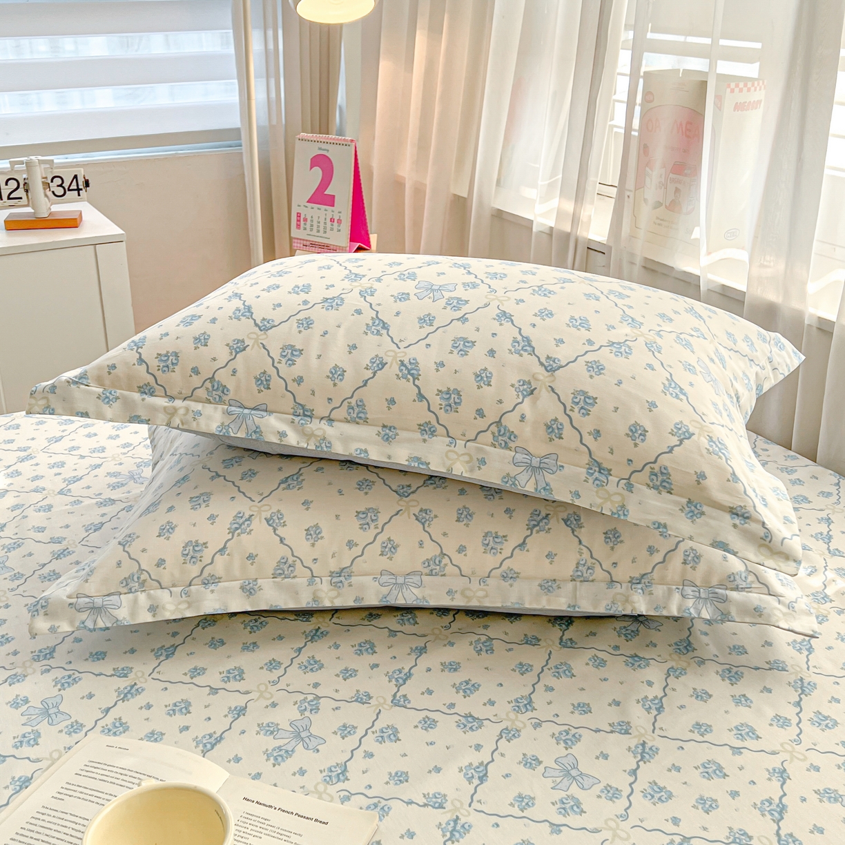 91家纺网 家纺一手货源 找家纺 珂博家纺 2026新款12868全棉纯棉小清新印花系列枕套单件单枕套 浪漫满屋