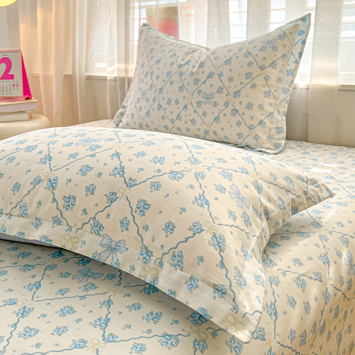 91家纺网 家纺一手货源 找家纺 珂博家纺 2026新款12868全棉纯棉小清新印花系列枕套单件单枕套 浪漫满屋