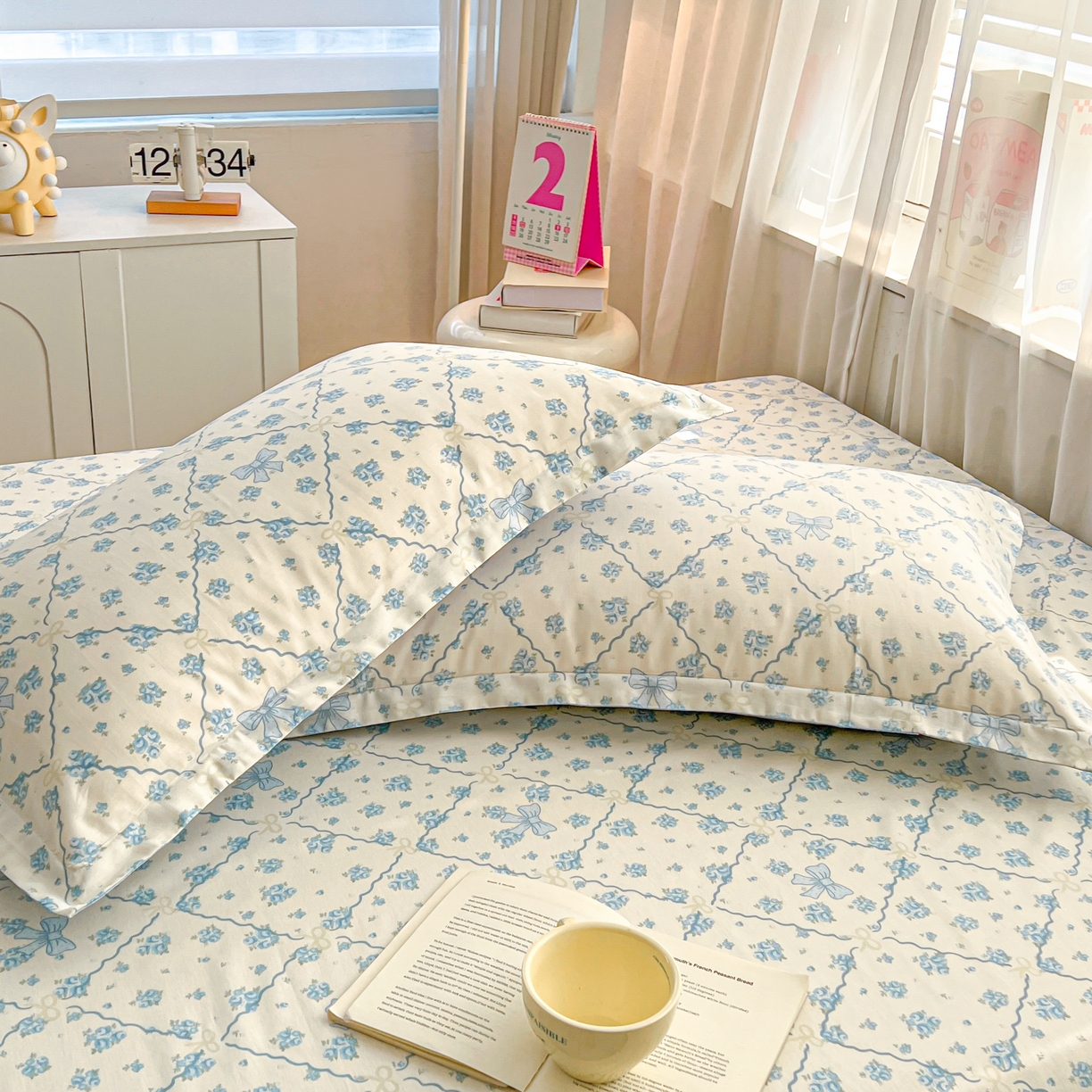 91家纺网 家纺一手货源 找家纺 珂博家纺 2026新款12868全棉纯棉小清新印花系列枕套单件单枕套 浪漫满屋