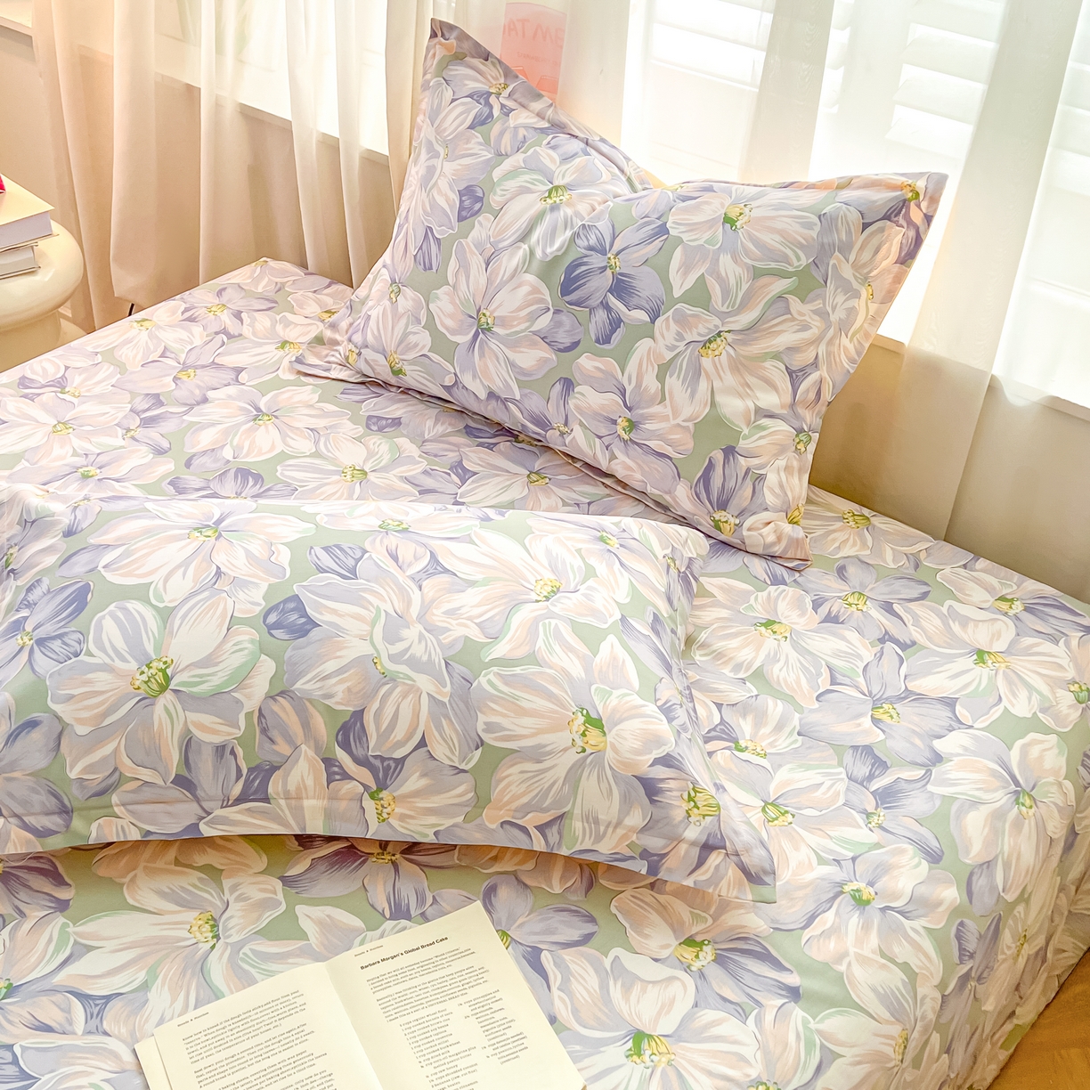 91家纺网 家纺一手货源 找家纺 珂博家纺 2026新款12868全棉纯棉小清新印花系列枕套单件单枕套 梦里繁花