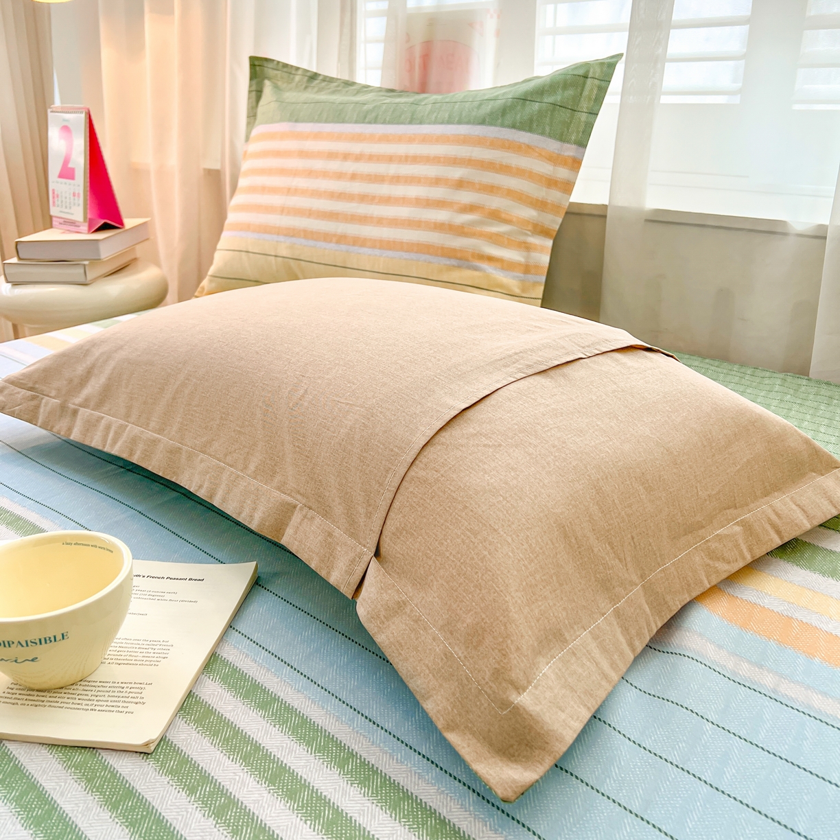 91家纺网 家纺一手货源 找家纺 珂博家纺 2026新款12868全棉纯棉小清新印花系列枕套单件单枕套 青春律动