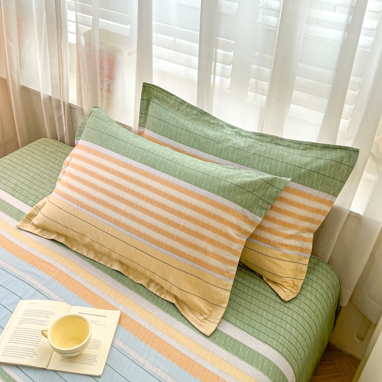 珂博家纺 2026新款12868全棉纯棉小清新印花系列枕套单件单枕套 青春律动