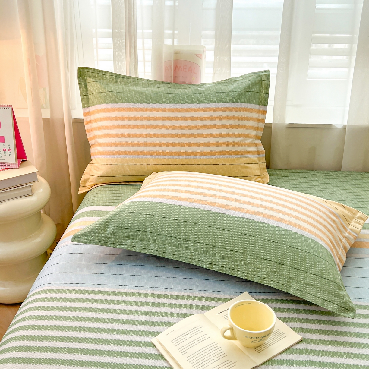 91家纺网 家纺一手货源 找家纺 珂博家纺 2026新款12868全棉纯棉小清新印花系列枕套单件单枕套 青春律动