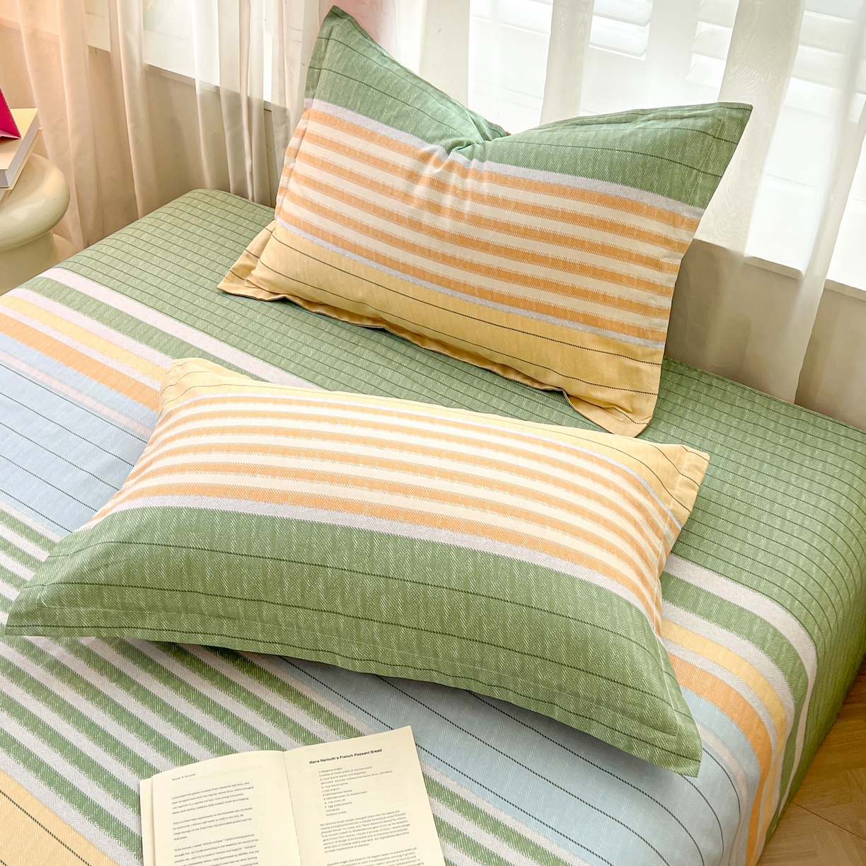 91家纺网 家纺一手货源 找家纺 珂博家纺 2026新款12868全棉纯棉小清新印花系列枕套单件单枕套 青春律动