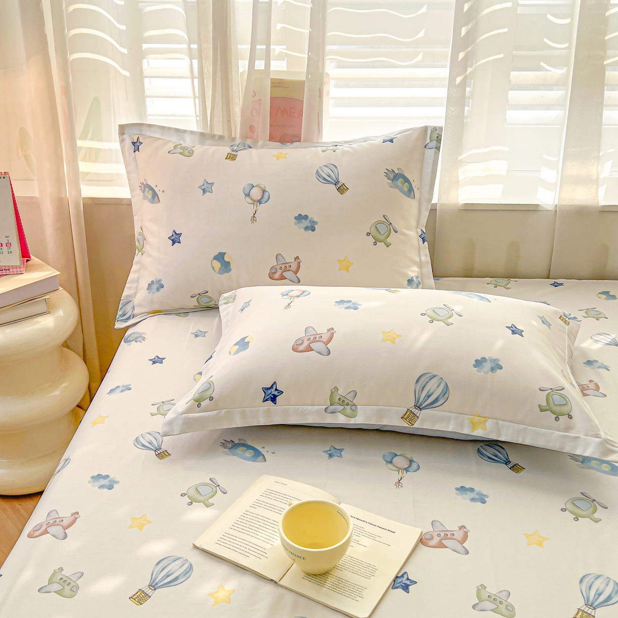 91家纺网 家纺一手货源 找家纺 珂博家纺 2026新款12868全棉纯棉小清新印花系列枕套单件单枕套 星辰大海