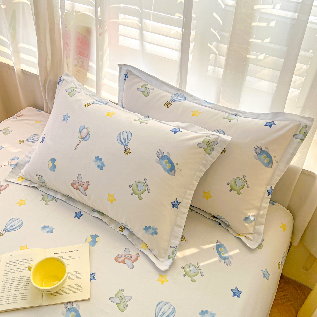 珂博家纺 2026新款12868全棉纯棉小清新印花系列枕套单件单枕套 星辰大海