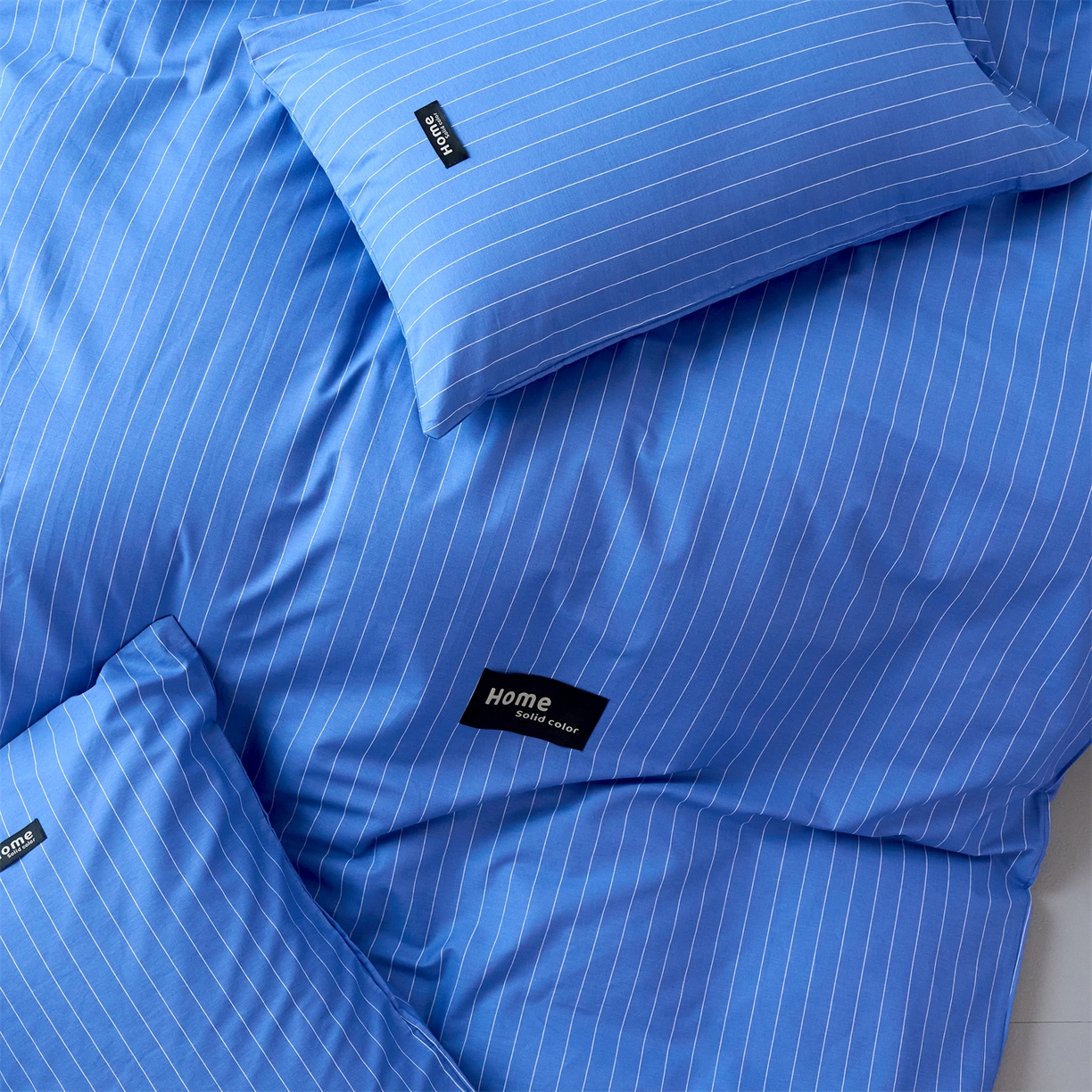 91家纺网 家纺一手货源 找家纺 兰紫橙家纺 2026新款简约风全棉条纹四件套 半夏