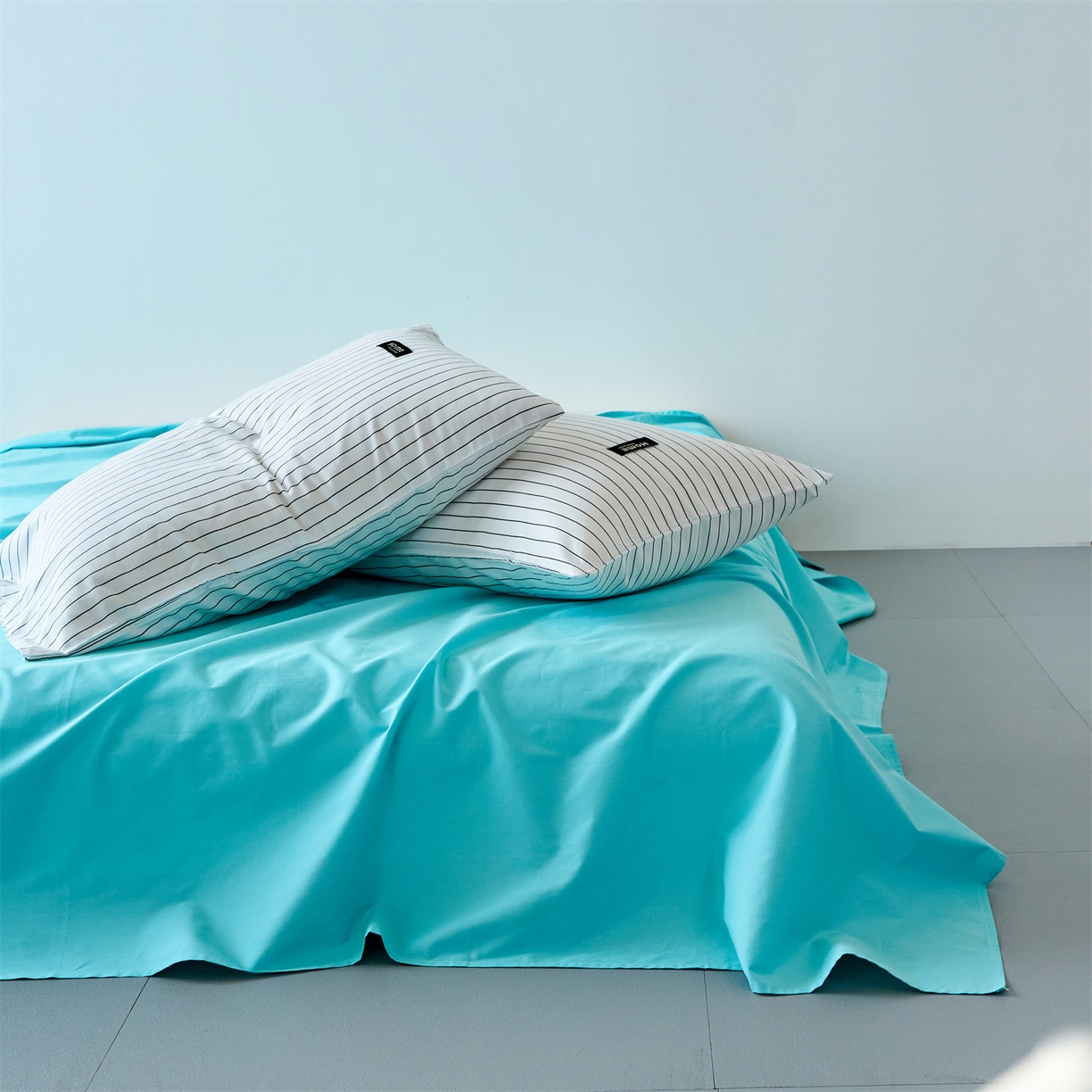 91家纺网 家纺一手货源 找家纺 兰紫橙家纺 2026新款简约风全棉条纹四件套 北海道