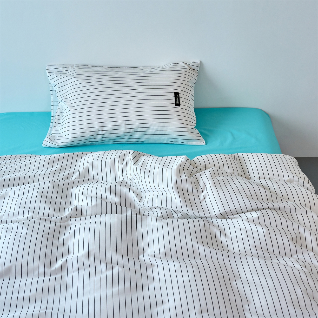 91家纺网 家纺一手货源 找家纺 兰紫橙家纺 2026新款简约风全棉条纹四件套 北海道