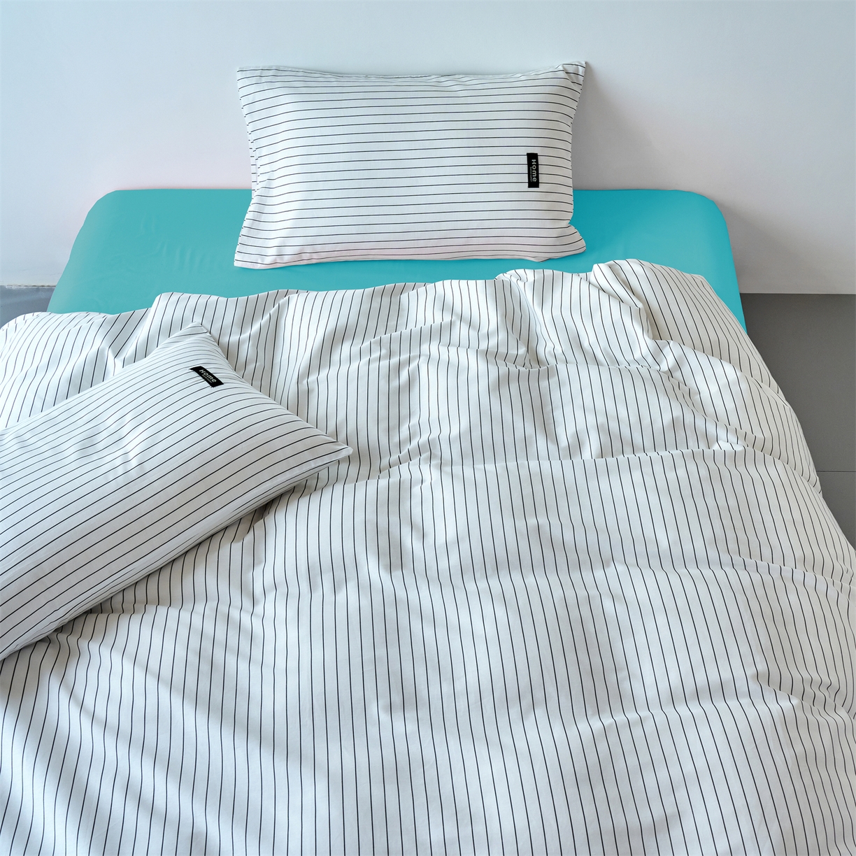 91家纺网 家纺一手货源 找家纺 兰紫橙家纺 2026新款简约风全棉条纹四件套 北海道