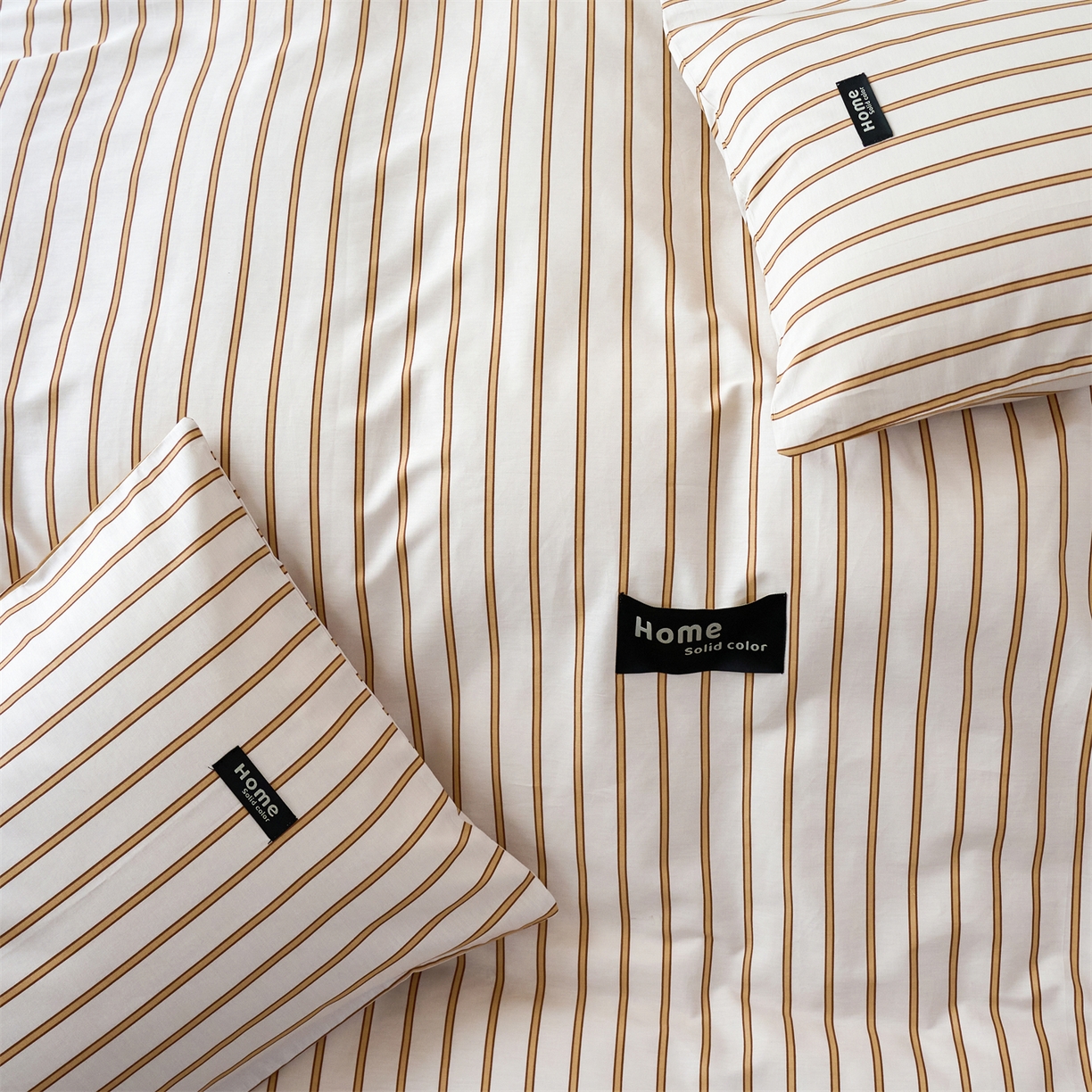 91家纺网 家纺一手货源 找家纺 兰紫橙家纺 2026新款简约风全棉条纹四件套 川谷