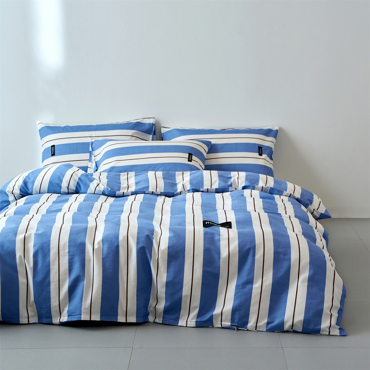 兰紫橙家纺 2026新款简约风全棉条纹四件套 琥珀