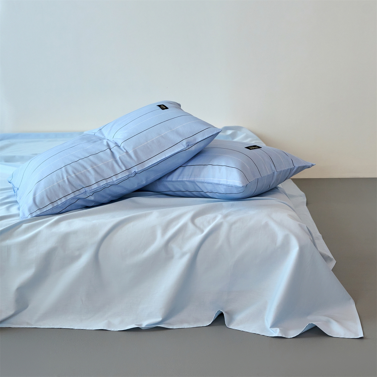 91家纺网 家纺一手货源 找家纺 兰紫橙家纺 2026新款简约风全棉条纹四件套 山奈