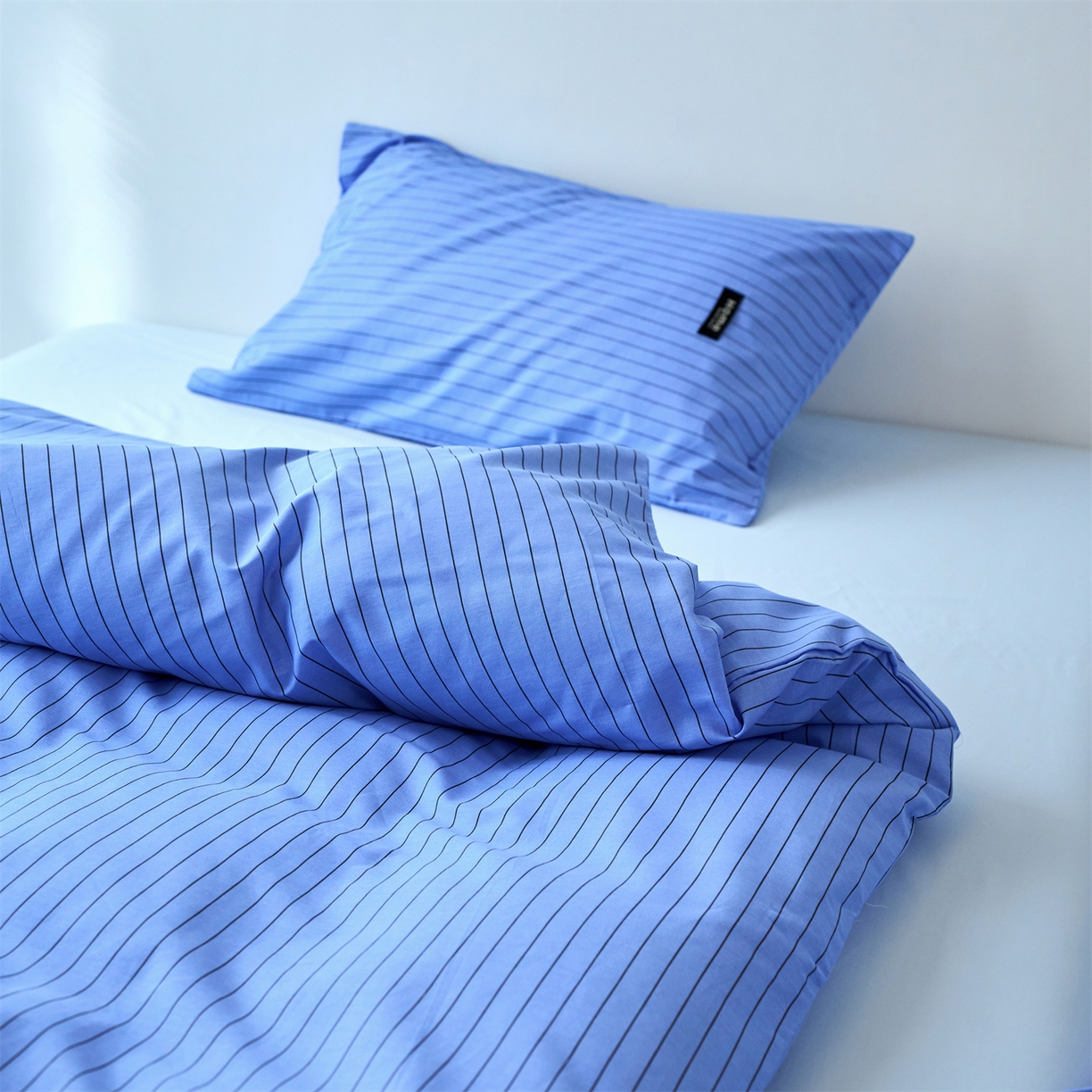 91家纺网 家纺一手货源 找家纺 兰紫橙家纺 2026新款简约风全棉条纹四件套 云初