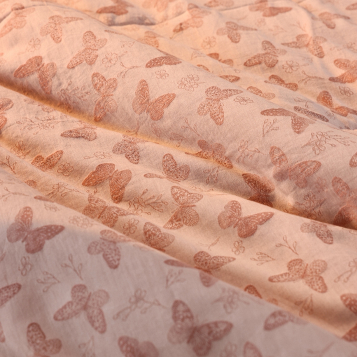 91家纺网 家纺一手货源 找家纺 （总）松色家居 2026新款棉麻水洗色织四件套被芯系列-远黛-粉