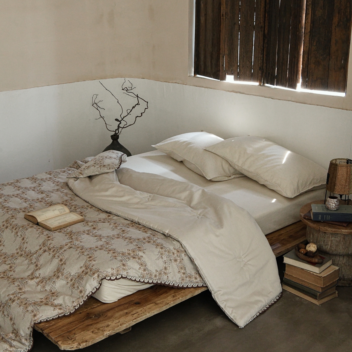 91家纺网 家纺一手货源 找家纺 （总）松色家居 2026新款棉麻水洗色织春秋被-花梦环岛-黄