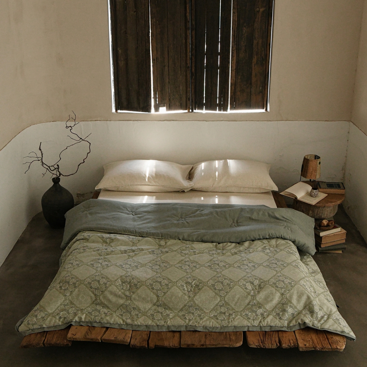 （总）松色家居 2026新款棉麻水洗色织春秋被-花韵-灰