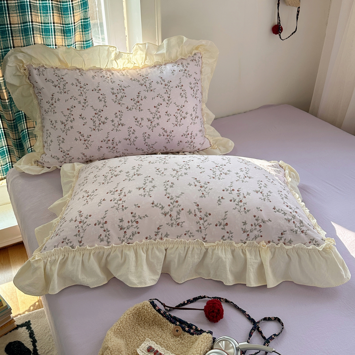 91家纺网 家纺一手货源 找家纺 顾里家纺 2026新款春日碎花大花边云感棉四件套（床笠属于定制 后期不予退换） 星辰花