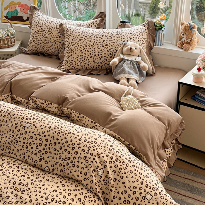 91家纺网 家纺一手货源 找家纺 （总）莱越家纺 2026新款A类仿棉四件套古法水洗棉法式工艺花边四件套