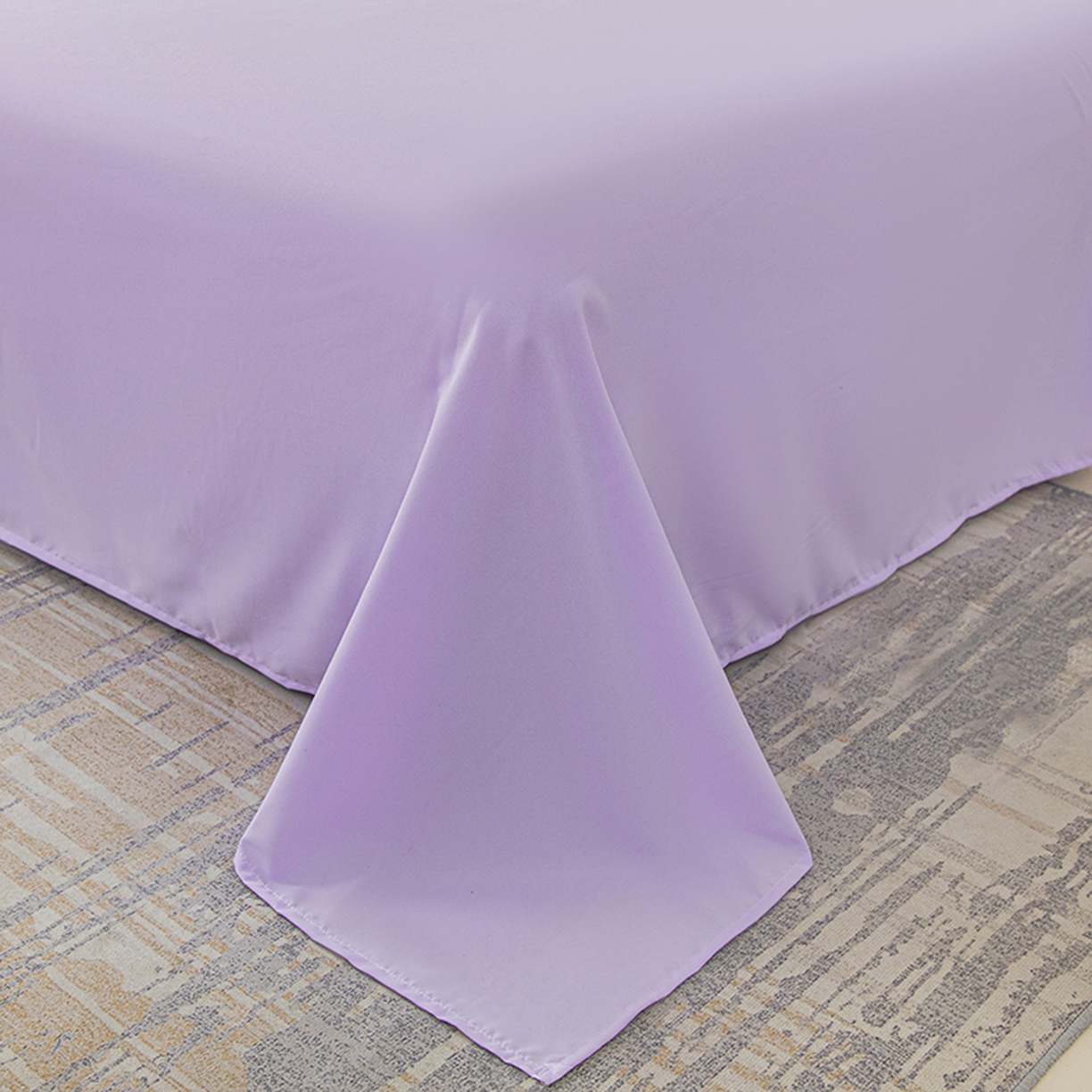 91家纺网 家纺一手货源 找家纺 木子家纺 2026新款水洗棉刺绣四件套-花颜系列 花颜-苏紫